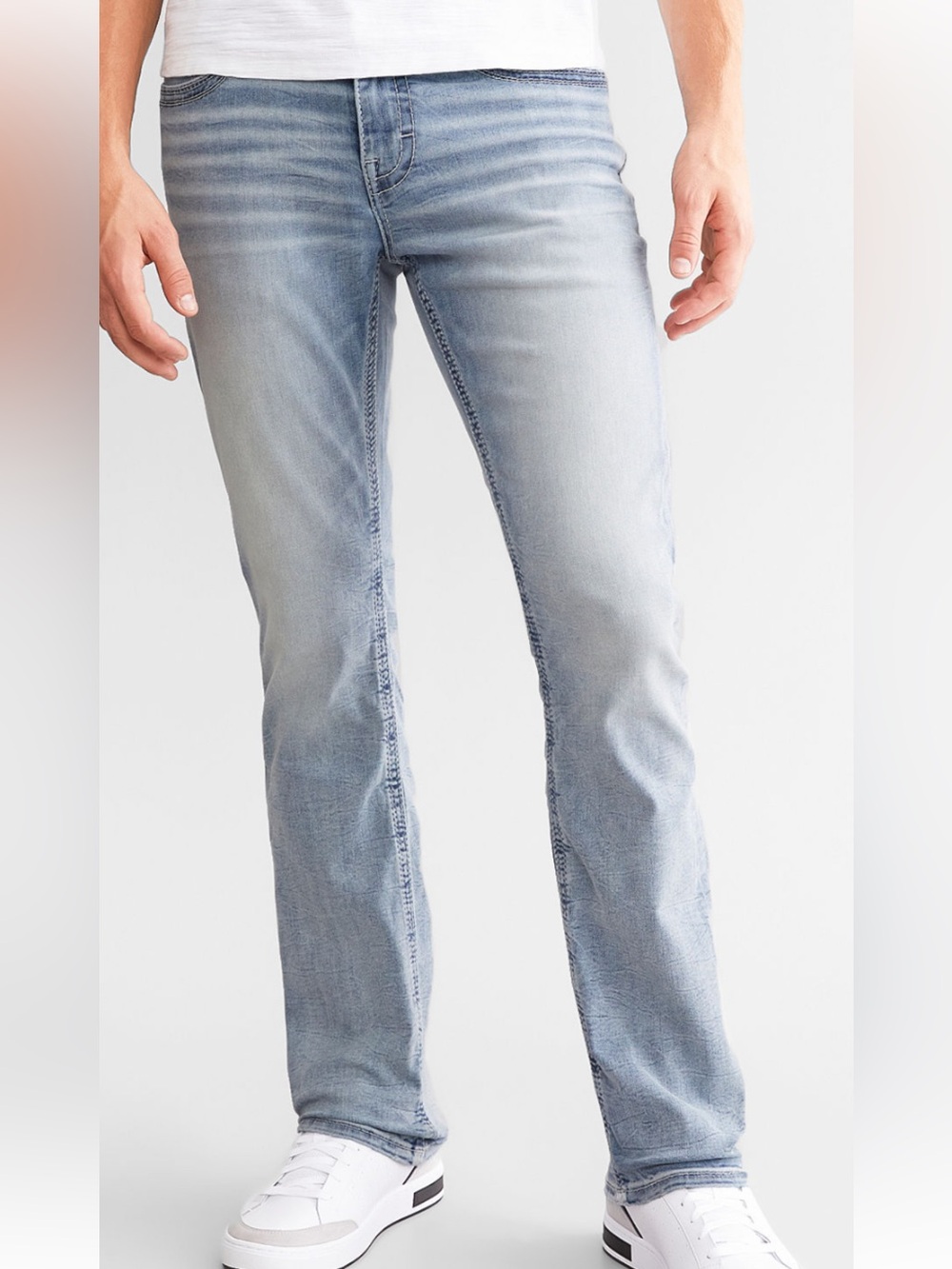 BKE Men's ALEC  Light Blue Slim Straight Jeans 26x34